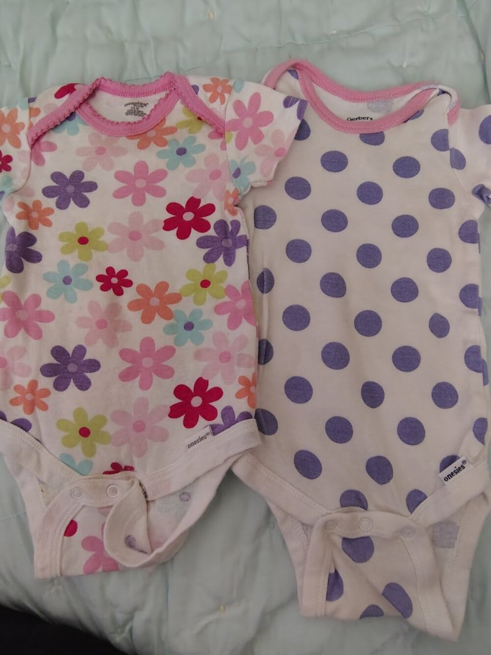 Baby Girl Short Sleeve Onesies Mixed Brands Size 3-6 Months